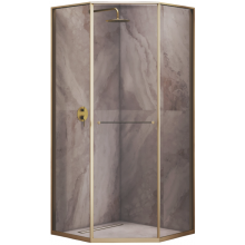 Душевой уголок RGW Stilvoll SV-82Gb 33328200-36R 100x100 R золото браш/тонированное
