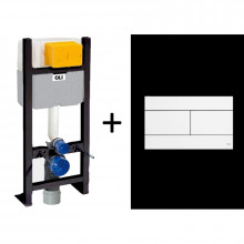 TOTAL BLACK КОМПЛЕКТ Инсталляция для подвесного унитаза OLI80 ECO + панель SLIM белая 886914SL01