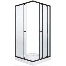 Душевой уголок Parly ZQ81B 11284 80x80 черный/прозрачное