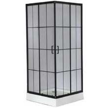 Душевой уголок Cerutti SPA Muza 90 N 11373 90x90 черный матовый/прозрачное