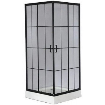 Душевой уголок Cerutti SPA Muza 90 N 11373 90x90 черный матовый/прозрачное