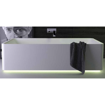 Ванна из искусственного камня Knief Shine 0600-041-01 180х80 с подсветкой белый матовый