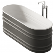 Ванна из стали Agape Vieques AVAS0911ZG 171x72.6 графит