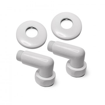 Соединение углов. г/ш 1"х1/2", Белый матовый, (пара) Indigo