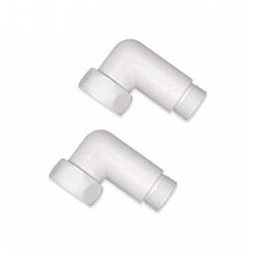 Соединение угловое 1"x3/4" гайка/штуцер, Белый матовый (пара) Indigo