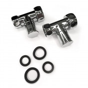 Вентиль круглый, прямой, 3/4"х1", гайка-гайка, хром (пара) Indigo