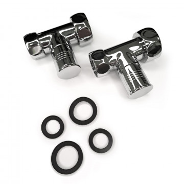 Вентиль круглый, прямой, 3/4"х1", гайка-гайка, хром (пара) Indigo