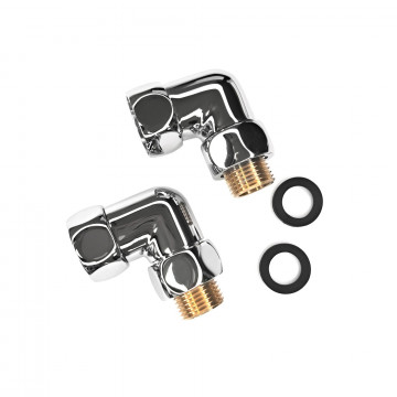 Соединение со сгоном угловое 3/4"x1/2" гайка/штуцер, хром (пара) Indigo 