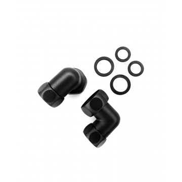 Соединение угловое 1"x3/4" гайка/гайка, Черный Муар (пара) Indigo