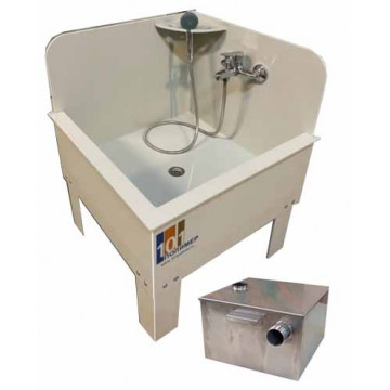 Ванна моповая угловая 50*50 со смесителем и пескоуловителем