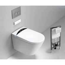 Электронный унитаз-биде подвесной с инсталляцией и хромированной кнопкой TIMO TЕ-751