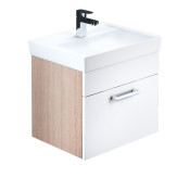 Тумба с умывальником Iddis Mirro MIR50W0i95K подвесная белая/под дерево 50 см