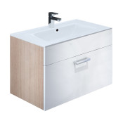 Тумба с плоским умывальником Iddis Mirro MIR80W2i95K 80 см подвесная белая/под дерево