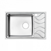 Мойка кухонная с выпуском IDDIS Reeva S REE71SLi77K 715*480 нержавеющая сталь, шелк, чаша слева