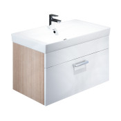 Тумба с умывальником Iddis Mirro MIR80W0i95K подвесная 80 см белая/под дерево