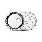 Мойка кухонная с выпуском IDDIS Suno S SUN77SLi77K 770*480 нержавеющая сталь, шелк, чаша слева