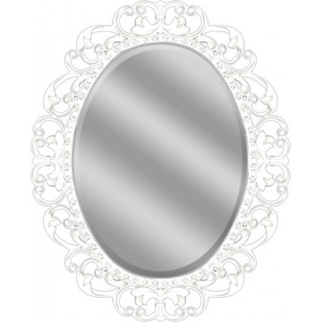 Зеркало Misty Аврора O.1076.PA.ZA col 131 (белый, овальное)