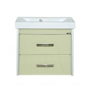 Тумба с раковиной Misty Джулия Qvatro 65 подвесная с 2 ящиками бежевая Beidge