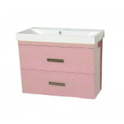 Тумба с раковиной Misty Джулия Qvatro 65 подвесная конус с 2 ящиками розовая