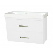 Тумба с раковиной Misty Джулия Qvatro 75 подвесная конус с 2 ящиками белая