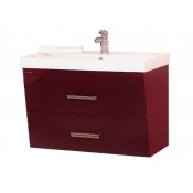 Тумба Misty Джулия Qvatro 90 подвесная конус с 2 ящиками бордо