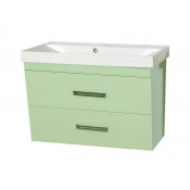 Тумба с раковиной Misty Джулия Qvatro 90 подвесная конус с 2 ящиками салатовая