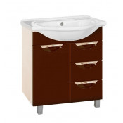 Тумба Misty 65 с 3 ящиками коричневая эмаль