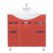 Тумба Misty 76 с 2 ящиками красная эмаль