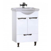 Тумба под раковину Misty Жасмин 55 с нижним ящиком белая пленка