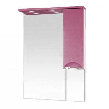 Зеркало-шкаф Misty Жасмин 65 R розовый пленка