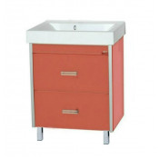 Тумба с раковиной Misty Джулия Qvatro 60 с 2 ящиками оранжевая