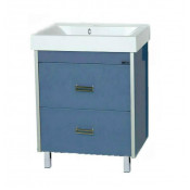 Тумба с раковиной Misty Джулия Qvatro 65 с 2 ящиками синяя