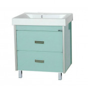 Тумба с раковиной Misty Джулия Qvatro 75 с 2 ящиками голубая