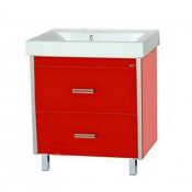 Тумба с раковиной Misty Джулия Qvatro 75 с 2 ящиками красная