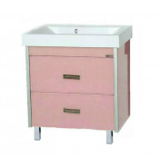 Тумба с раковиной Misty Джулия Qvatro 75 с 2 ящиками розовая