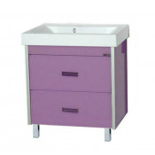 Тумба с раковиной Misty Джулия Qvatro 75 с 2 ящиками сиреневая