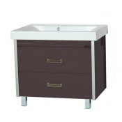 Тумба с раковиной Misty Джулия Qvatro 90 с 2 ящиками коричневая