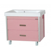 Тумба с раковиной Misty Джулия Qvatro 90 с 2 ящиками розовая