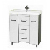 Тумба Misty Джулия Qvatro 75 конус с 3 ящиками белая