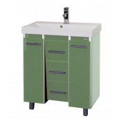 Тумба Misty Джулия Qvatro 75 конус с 3 ящиками салатовая