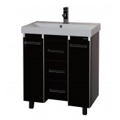 Тумба Misty Джулия Qvatro 75 конус с 3 ящиками черная