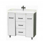 Тумба Misty Qvatro 90 конус с 3 ящиками белая