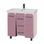 Тумба Misty Qvatro 90 конус с 3 ящиками розовая