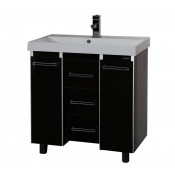 Тумба Misty Qvatro 90 конус с 3 ящиками черная