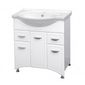 Тумба Misty Дрея 75 2 ящика белая эмаль