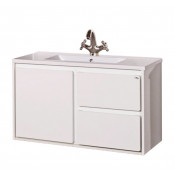Тумба с раковиной Misty Барселона 90 с 3 ящиками белая эмаль