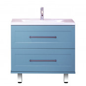 Тумба с раковиной Misty Марта 70 напольная голубая матовая