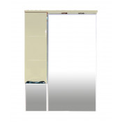 Зеркало-шкаф Misty Петра 65 L бежевый эмаль