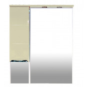 Зеркало-шкаф Misty Петра 75 L бежевый эмаль