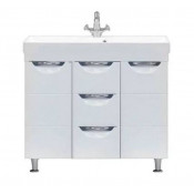 Тумба с раковиной Misty Петра 120 белая эмаль